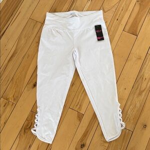 Active USA White Lace-Up Capris